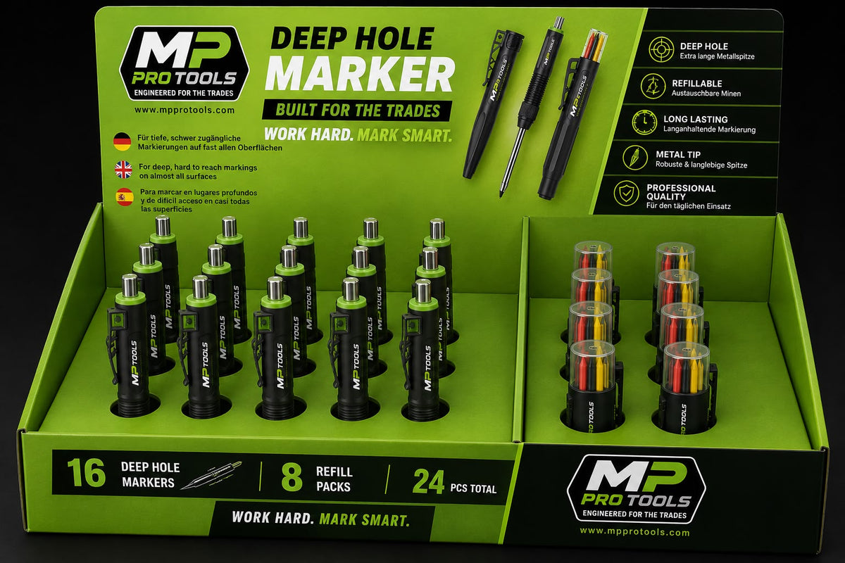 Deep Hole Marker Counter Display – 16 Markers + 8 Refill Packs