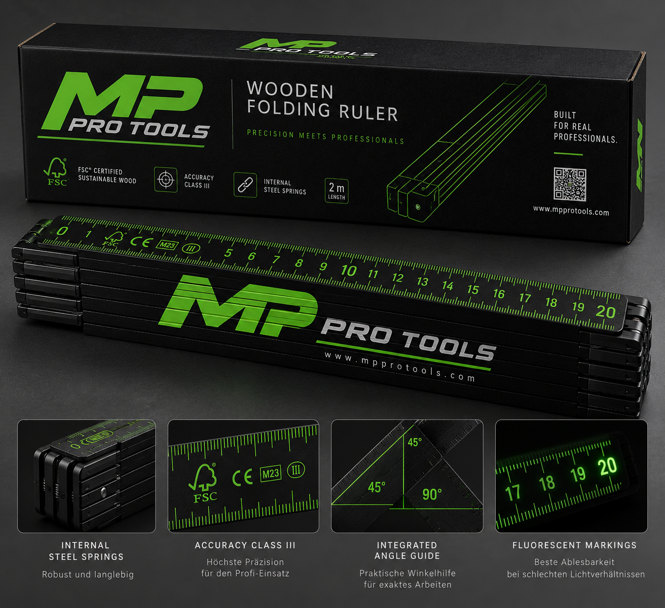 2 m Wooden Folding Ruler